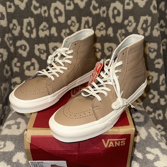 Vans Sk8-Hi Tapered Sneakers in 😍 Soft Leather 😍 Brown/Marshmallow 😍 New 🆕 - Picture 4 of 17